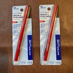 Set of 2 Maybelline Expert Wear Brow and Eyeliner Dark Brown 152